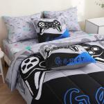 PALENVILI 7 Pieces Gamer Comforter Set for Boys Gaming Bedding Set for Kids Girls Teens,Video Game Bed in a Bag with Comforters, Sheets, Pillowcases & Shams