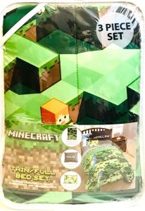 Jay Franco & Sons Minecraft Twin/Full Bed Set With Comforter Sham & Decor Pillow
