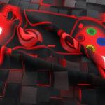 Peopleareok 6 Piece Gaming Comforter Sets Twin, 3D Red Game Controller Design Twin Comforter Bed in A Bag Video Game Bedding, Soft Microfiber Gaming Bedding Set for Boys Kids All Season