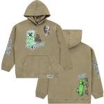Minecraft Boys Pullover Hoodie, Creeper Graphic Fleece Sweatshirt, Olive