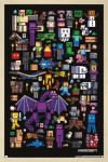 Minecraft - Mobbery Wall Poster, 34L" x 22.4W", Blonde Framed Version
