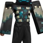 Minecraft Warden Costume, Official Deluxe Minecraft Costume for Kids with Headpiece and Jumpsuit, Child Size (7-8)