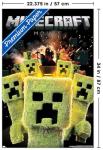 A Minecraft Movie - Creeper Explosion Wall Poster, 34L" x 22.4W", Premium Poster & Clip Bundle