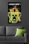 A Minecraft Movie - Creeper Explosion Wall Poster, 34L" x 22.4W", Premium Poster & Clip Bundle