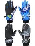 Honoson 2 Pairs Kids Snow Gloves Winter Waterproof Kids Ski Gloves Youth for Girls Boys Outdoor Toddler Snowboard Warm Clothe(Retro Pattern,6-13 Years)