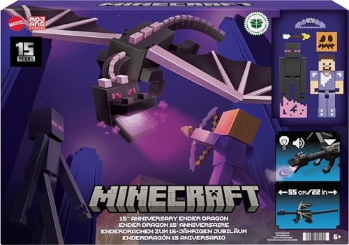 Minecraft Ender Dragon Action Figure Set with Steve