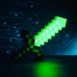 Minecraft Diamond Sword Light Paladone 16” LED Wall Mount Lamp New