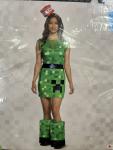 Brand New Minecraft Creeper Dress Adult Costume Medium 8/10