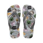 Kids' Minecraft Top Flip Flops Steel Grey