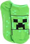 Minecraft Boys' Low Cut Socks, 5 Pair Pack, Green, Medium