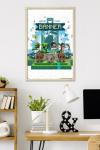 Trends International Minecraft: Legends - Raise Your Banner Wall Poster, 34L x 22.4W, Blonde Framed Version