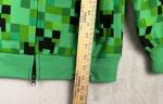 Minecraft Creeper Jacket Hoodie Mask Hood Large L Boy Girl NEW Zip Halloween NWT