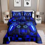 ROWADALO 6 Pieces Bed in A Bag Gamer Bedding Set for Boys Kids Adult Gaming Comforters Set,Boys Bed in A Bag Set Full Size Comforter with Fitted Shee Flat Sheet Pillowcase pillowsham,DJT-FX552-Full