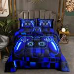 ROWADALO 6 Pieces Bed in A Bag Gamer Bedding Set for Boys Kids Adult Gaming Comforters Set,Boys Bed in A Bag Set Full Size Comforter with Fitted Shee Flat Sheet Pillowcase pillowsham,DJT-FX552-Full