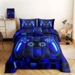 ROWADALO 6 Pieces Bed in A Bag Gamer Bedding Set for Boys Kids Adult Gaming Comforters Set,Boys Bed in A Bag Set Full Size Comforter with Fitted Shee Flat Sheet Pillowcase pillowsham,DJT-FX552-Full