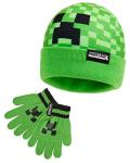 Minecraft Creeper Beanie Hat and Gloves Set