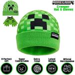 Minecraft Creeper Beanie Hat and Gloves Set