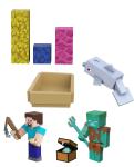 Mattel Minecraft Treasure Hunt Adventure Pack, 3.25-in Action Figures Steve,