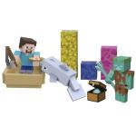 Mattel Minecraft Treasure Hunt Adventure Pack, 3.25-in Action Figures Steve,