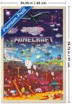 Minecraft - World Beyond Wall Poster, 34L" x 22.4W", Blonde Framed Version