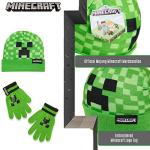 Minecraft Creeper Beanie Hat and Gloves Set