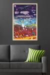 Minecraft - World Beyond Wall Poster, 34L" x 22.4W", Blonde Framed Version