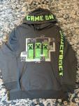 Minecraft Creeper Charcoal Pullover Hoodie Boys M (10/12) Cotton Blend