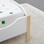 Minecraft Official Single Fitted Sheet | Grids Design | Designed for Single Bed | Soft Polyester with Elastic Edge | Perfect for Nursery | Green and White