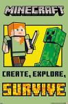 Trends International Minecraft - Create, Explore, Survive Wall Poster, 19L x 13W, Premium Unframed Version