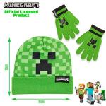 Minecraft Creeper Beanie Hat and Gloves Set