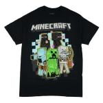 Minecraft Shirt Men's Creeper Zombie Enderman Skeleton Short Sleeve Tee (XX-Large) Black