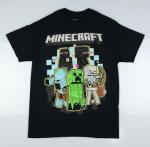 Minecraft Shirt Men's Creeper Zombie Enderman Skeleton Short Sleeve Tee (XX-Large) Black