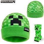 Minecraft Creeper Beanie Hat and Gloves Set