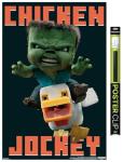A Minecraft Movie - Chicken Jockey Wall Poster, 34L" x 22.4W", Premium Poster & Clip Bundle