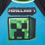Minecraft Creeper Little Boys Mesh Baseball Jersey Athletic V-neck Raglan Button Down Shirt Teal Blue/Black 6