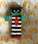 MCDONALD’S MINECRAFT MOVIE ADULT MEAL TOY ZOMBIE HAMBURGLAR & UNUSED CODE CARD