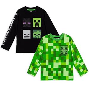 Minecraft Creeper Boys' Long Sleeve T-Shirt 2-Pack