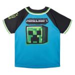 Minecraft Creeper Little Boys Mesh Baseball Jersey Athletic V-neck Raglan Button Down Shirt Teal Blue/Black 6
