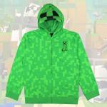 Minecraft Jacket Boys Creeper Fleece Gamer Zip Up Hoodie