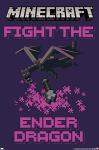 Trends International Minecraft - Fight The Ender Dragon Wall Poster, 19L x 13W, Premium Unframed Version