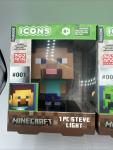Minecraft Paladone Icons Lot of 3 Steve, Creeper, Axolotl Lights