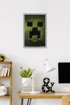 A Minecraft Movie - Creeper Teaser One Sheet Wall Poster, 22.4L" x 14.7W", Gray Framed Version