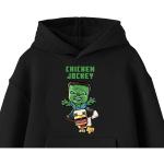 Minecraft Movie Chicken Jockey Youth Black Pullover Hoodie Sz L NWOT