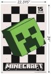 Trends International Minecraft: 15th Anniversary - Posterized Creeper Wall Poster, 22.37" x 34.00", Poster & Mount Bundle