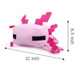 Pixel-Style Game Basic Plush Character Soft Toy, Video Game-Inspired Collectible Plushies Gifts for Kids & Fans (Axolotl Pink)
