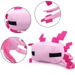 Pixel-Style Game Basic Plush Character Soft Toy, Video Game-Inspired Collectible Plushies Gifts for Kids & Fans (Axolotl Pink)