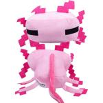 Pixel-Style Game Basic Plush Character Soft Toy, Video Game-Inspired Collectible Plushies Gifts for Kids & Fans (Axolotl Pink)