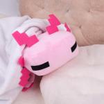 Pixel-Style Game Basic Plush Character Soft Toy, Video Game-Inspired Collectible Plushies Gifts for Kids & Fans (Axolotl Pink)