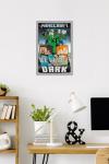 Trends International Minecraft - Beware Of The Dark Wall Poster, 22.4L x 14.7W, Gray Framed Version