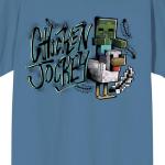 Minecraft Chicken Jockey Men's Crew Neck Short Sleeve T-Shirt-XXL